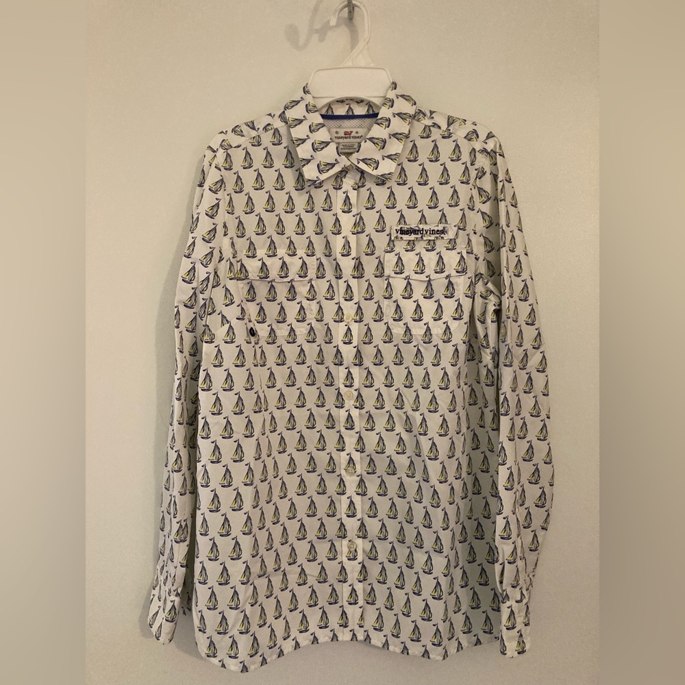 Vineyard Vines Button Up Long Sleeve Fishing Shirt